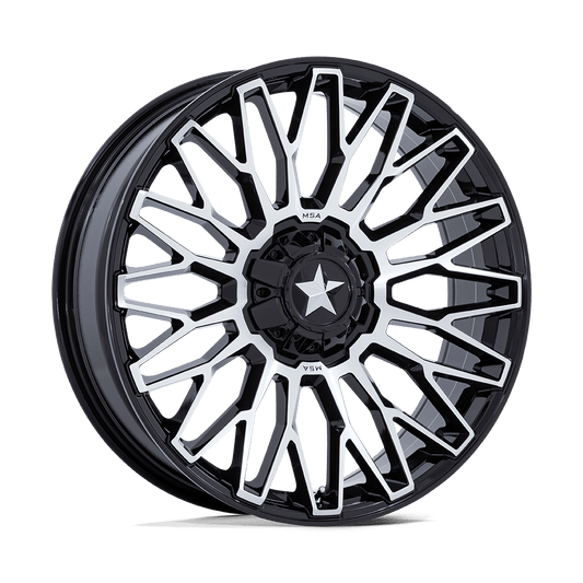 MSA OFFROAD WHEELS M50 CLUBBER 14X7 10 4X137/4X156 GLOSS BLACK MACHINED