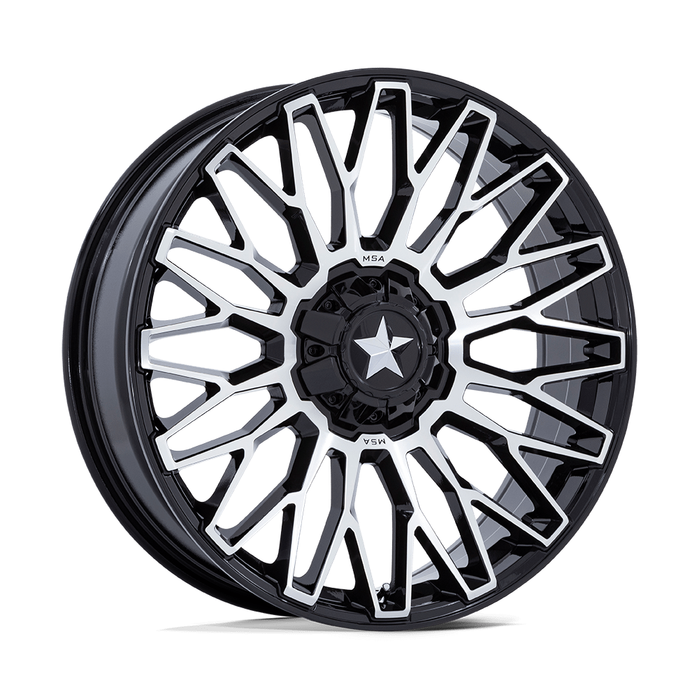 MSA OFFROAD WHEELS M50 CLUBBER 15X7 10 4X137/4X156 GLOSS BLACK MACHINED
