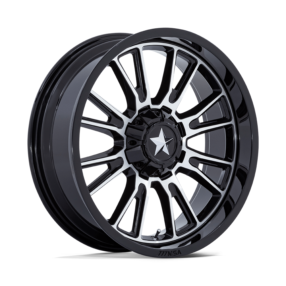 MSA OFFROAD WHEELS M51 THUNDERLIPS 24X7 0 4X137/4X156 GLOSS BLACK MACHINED
