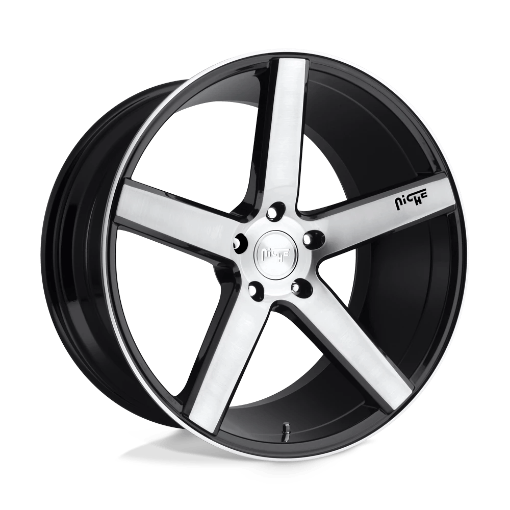 Niche 1PC M124 MILAN 18X8 42 5X112/5X112 GLOSS BLACK BRUSHED