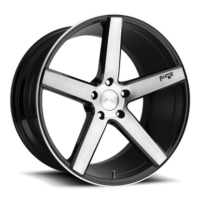 Niche 1PC M124 MILAN 17X8 40 5X114.3/5X4.5 GLOSS BLACK BRUSHED