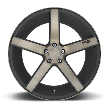 Niche 1PC M134 MILAN 20X8.5 15 5X120/5X4.72 MATTE BLACK MACHINED WITH DOUBLE DARK TINT