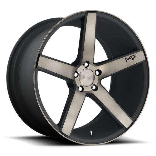 Niche 1PC M134 MILAN 20X10 40 5X112/5X112 MATTE BLACK MACHINED WITH DOUBLE DARK TINT