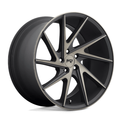 Niche 1PC M163 INVERT 20X10.5 30 5X114.3/5X4.5 MATTE BLACK MACHINED RING