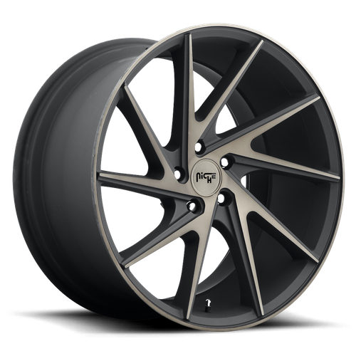 Niche 1PC M163 INVERT 20X10.5 30 5X114.3/5X4.5 MATTE BLACK MACHINED RING