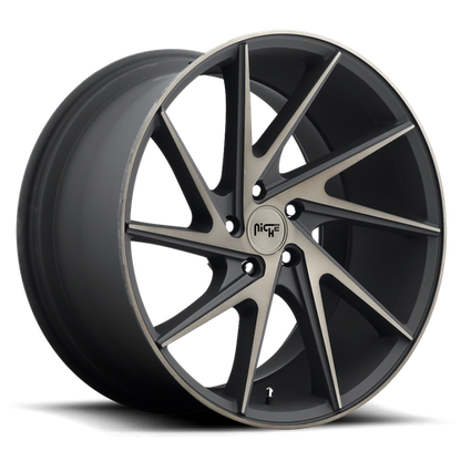 Niche 1PC M163 INVERT 20X10.5 30 5X114.3/5X4.5 MATTE BLACK MACHINED RING