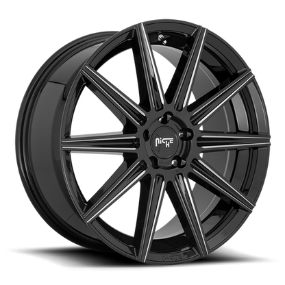 Niche 1PC M243 TIFOSI 20X9 38 5X112/5X112 GLOSS BLACK MILLED