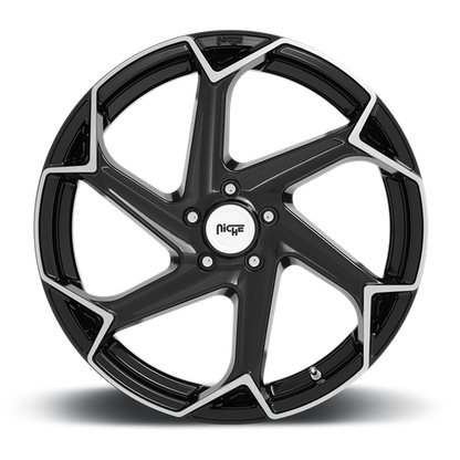 Niche 1PC M255 FLASH 20X9 27 5X112/5X112 Gloss Black Brushed