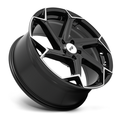 Niche 1PC M255 FLASH 20X10.5 40 5X112 GLOSS BLACK BRUSHED
