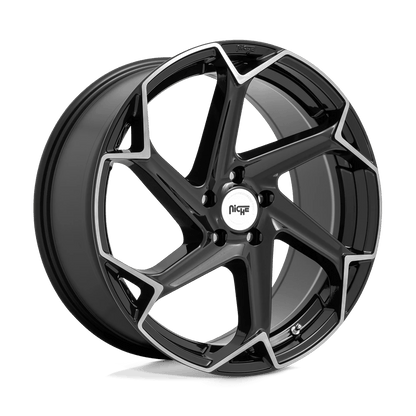 Niche 1PC M255 FLASH 20X10.5 40 5X112/5X112 Gloss Black Brushed