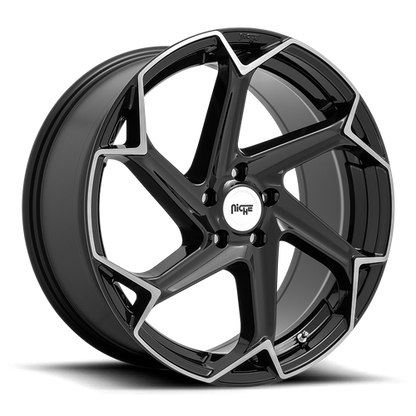 Niche 1PC M255 FLASH 20X9 38 5X112/5X112 Gloss Black Brushed