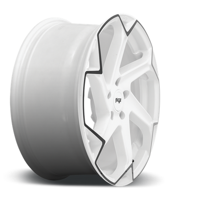 Niche 1PC M257 FLASH 20X9 35 5X120/5X4.72 Gloss White With Black