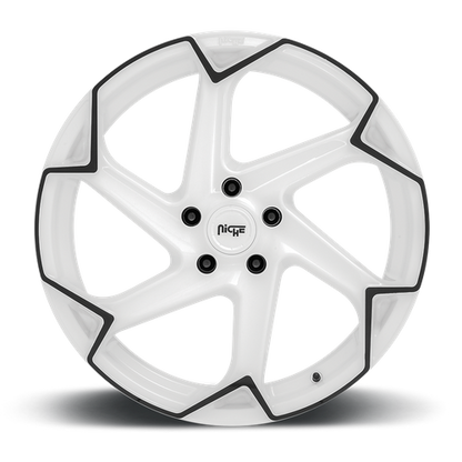 Niche 1PC M257 FLASH 20X10.5 40 5X112 GLOSS WHITE WITH BLACK