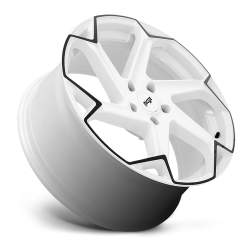 Niche 1PC M257 FLASH 20X10.5 40 5X112 GLOSS WHITE WITH BLACK