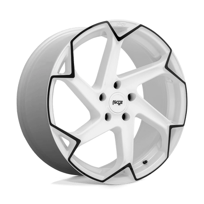 Niche 1PC M257 FLASH 20X10.5 27 5X112/5X112 Gloss White With Black