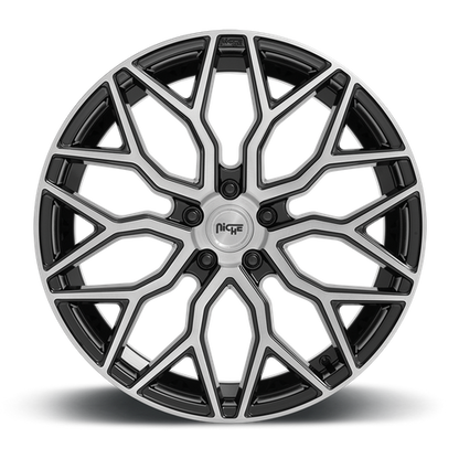 Niche 1PC M262 MAZZANTI 22X10 30 5X130/5X130 Gloss Black Brushed Face