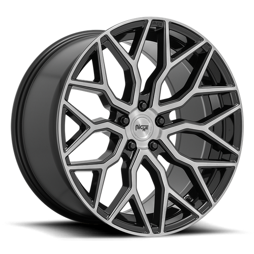 Niche 1PC M262 MAZZANTI 22X10 30 5X130/5X130 Gloss Black Brushed Face