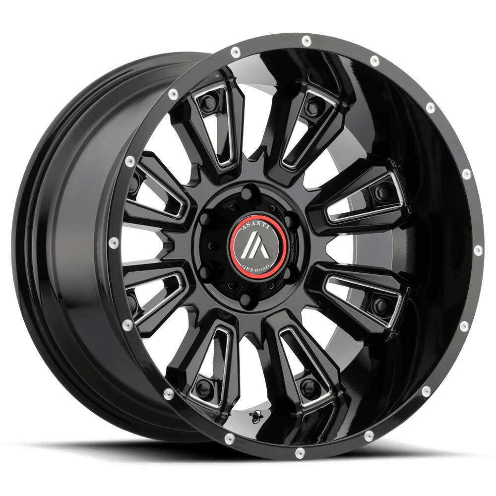 Asanti Off Road AB808 BLACKHAWK 20X9 18 5X150/5X150 Gloss Black Milled