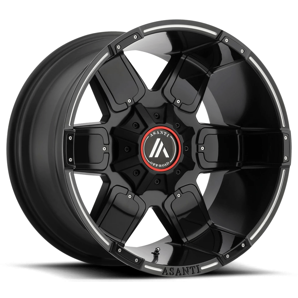 Asanti Off Road AB811 WARTHOG 20X10 -24 BLANK/BLANK Satin Black Milled