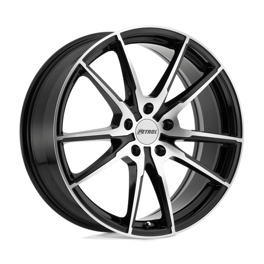 Petrol P0A 18X8 40 5X108/5X4.25 GLOSS BLACK W/ MACHINED CUT FACE