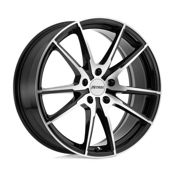 Petrol P0A 17X8 35 5X100/5X100 GLOSS BLACK W/ MACHINED CUT FACE
