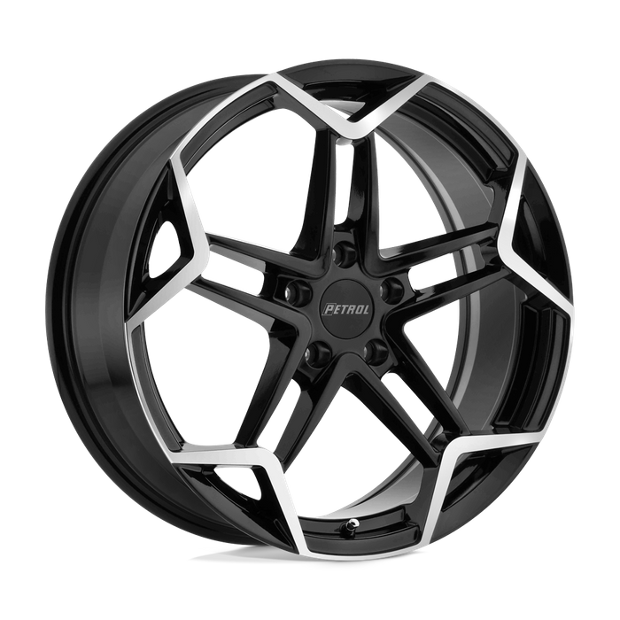 Petrol P1A 19X8 35 5X100/5X100 GLOSS BLACK W/ MACHINED CUT FACE