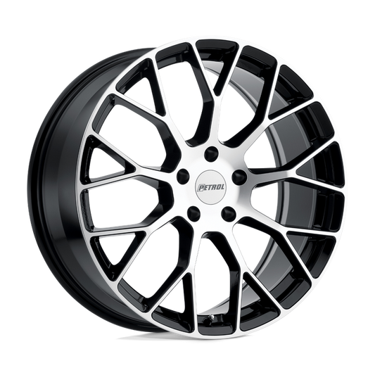 Petrol P2B 17X8 35 5X120/5X4.72 GLOSS BLACK W/ MACHINED FACE