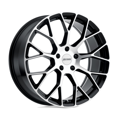 Petrol P2B 19X8 40 5X112/5X112 GLOSS BLACK W/ MACHINED FACE