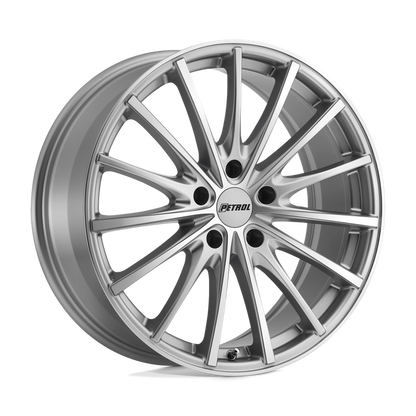 Petrol P3A 19X8 40 5X112/5X112 SILVER W/ MACHINED CUT FACE