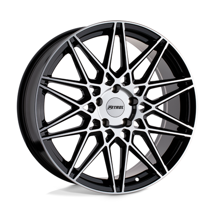 Petrol P3C 18X8 40 5X114.3/5X4.5 GLOSS BLACK W/ MACHINED FACE