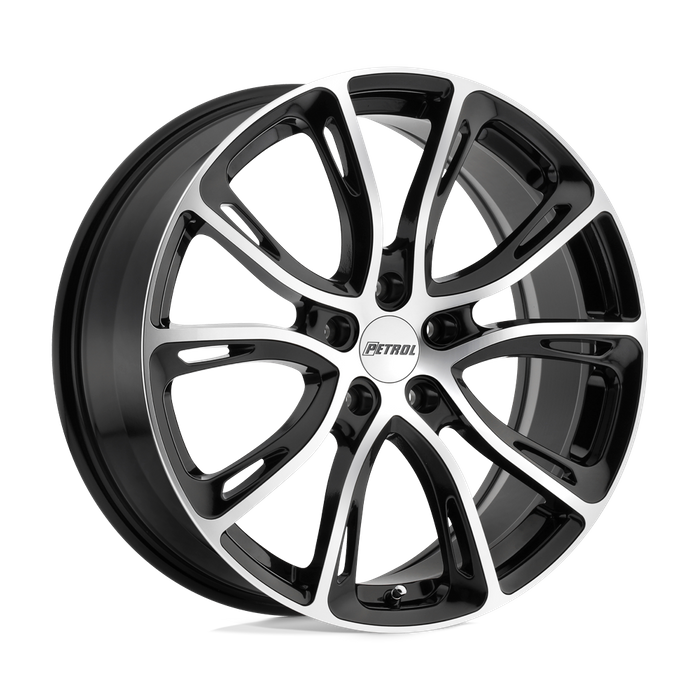 Petrol P5A 17X7.5 35 5X100/5X100 GLOSS BLACK W/ MACHINED CUT FACE