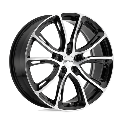 Petrol P5A 17X7.5 40 5X108/5X4.25 GLOSS BLACK W/ MACHINED CUT FACE