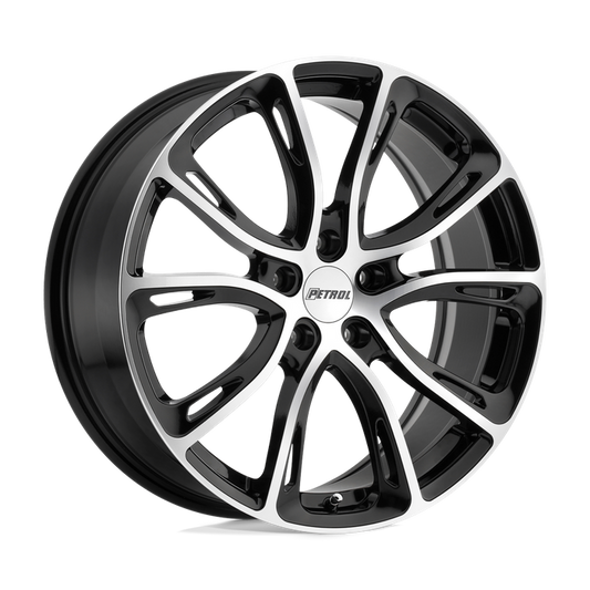Petrol P5A 17X7.5 40 5X108/5X4.25 GLOSS BLACK W/ MACHINED CUT FACE