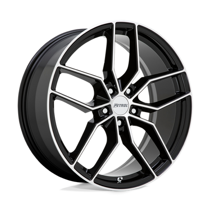 Petrol P5C 17X8 40 5X110/5X110 GLOSS BLACK W/ MACHINED FACE