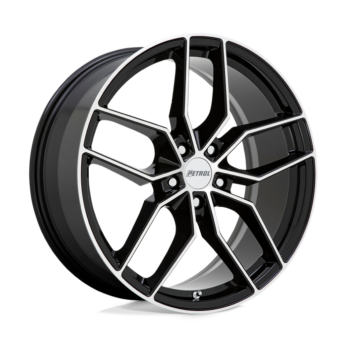 Petrol P5C 19X8 35 5X120/5X4.72 GLOSS BLACK W/ MACHINED FACE