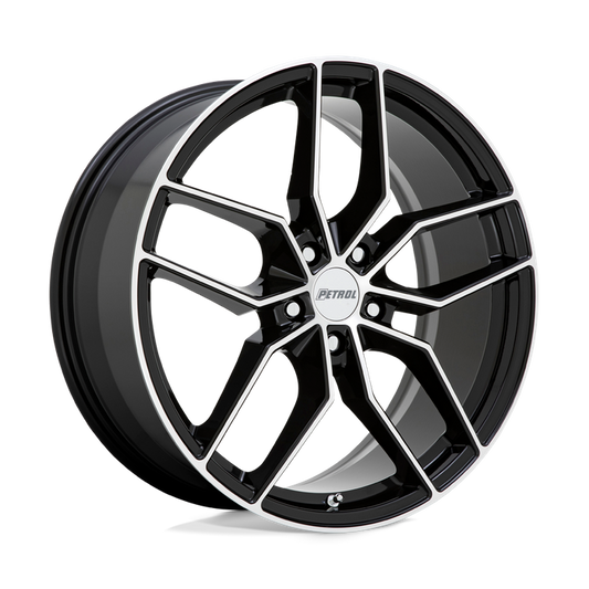 Petrol P5C 19X8 35 5X120/5X4.72 GLOSS BLACK W/ MACHINED FACE