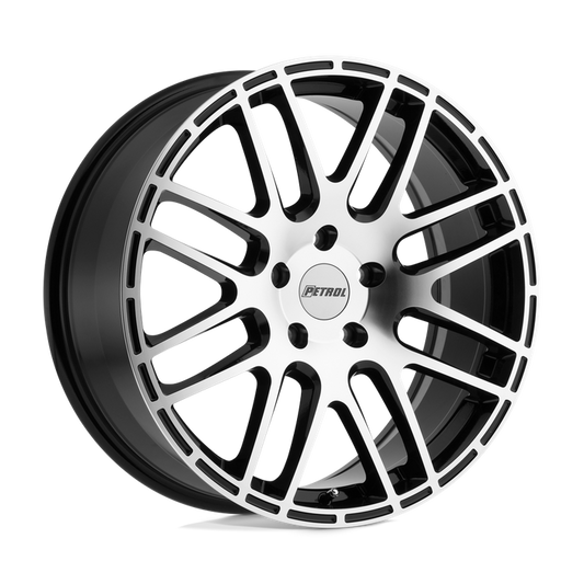 Petrol P6A 17X7.5 40 5X112/5X112 GLOSS BLACK W/ MACHINED CUT FACE