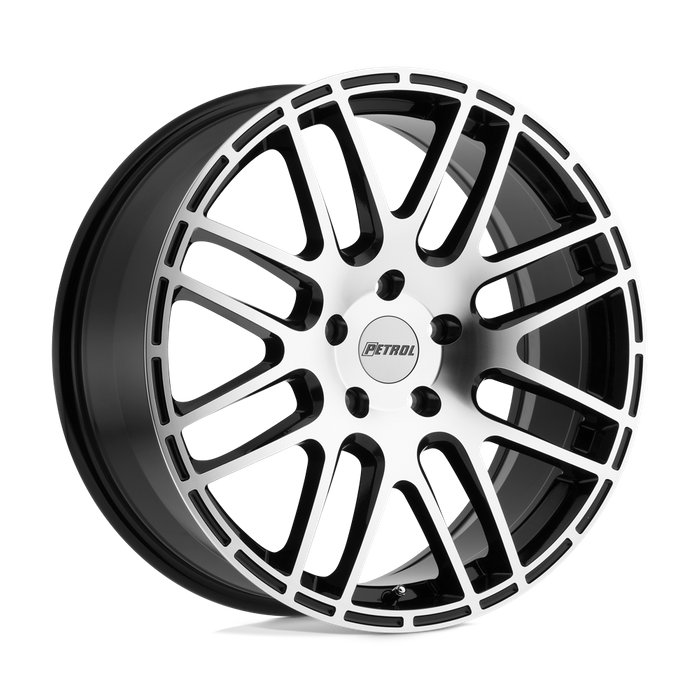 Petrol P6A 19X8 35 5X100/5X100 GLOSS BLACK W/ MACHINED CUT FACE
