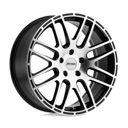 Petrol P6A 19X8 35 5X100/5X100 GLOSS BLACK W/ MACHINED CUT FACE