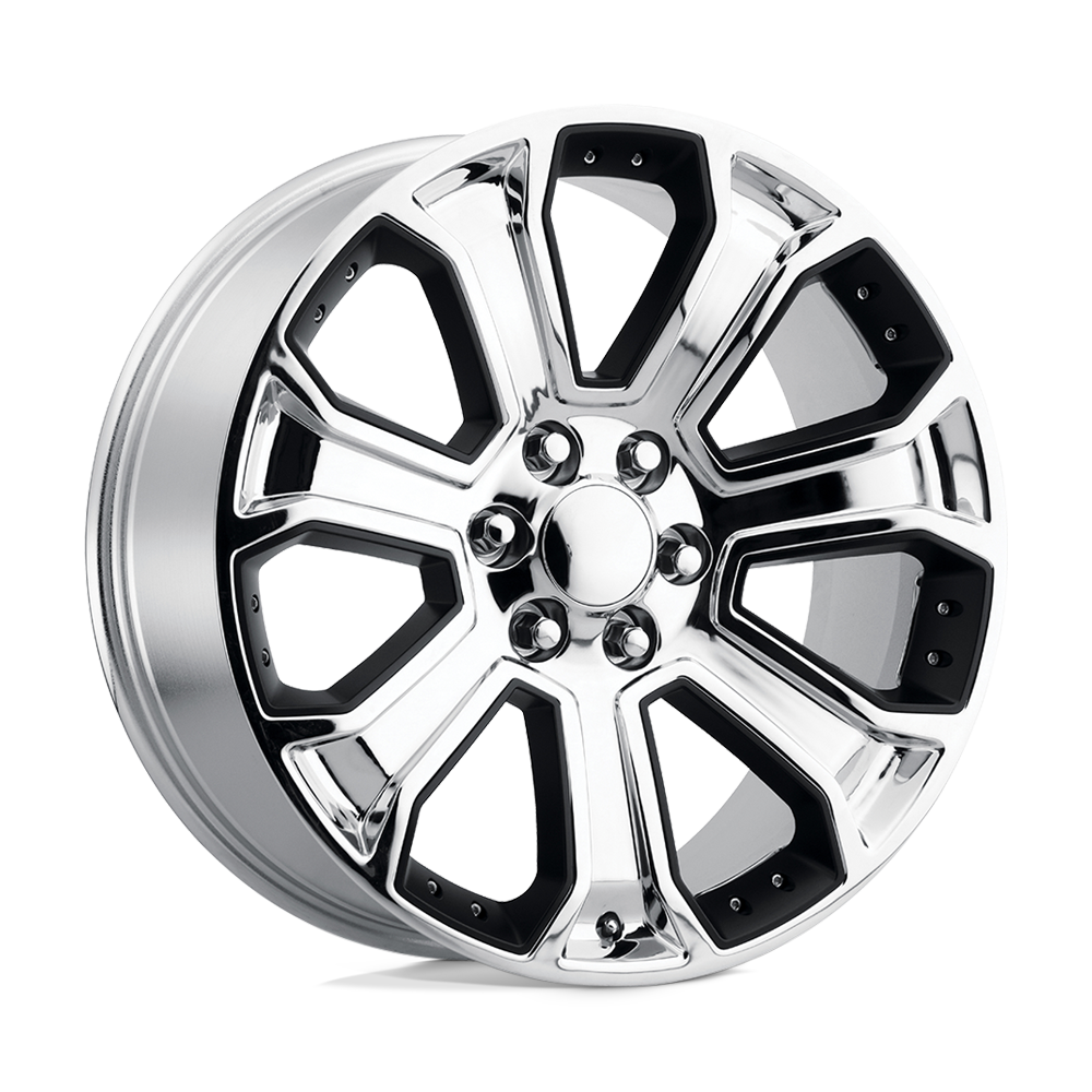 PERFORMANCE REPLICAS PR113 22X9 24 6X139.7/6X5.5 Chrome With Matte Black Accents