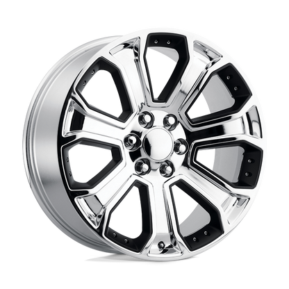 PERFORMANCE REPLICAS PR113 22X9 24 6X139.7/6X5.5 Chrome With Matte Black Accents