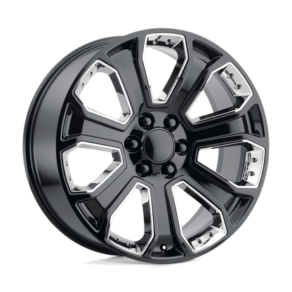PERFORMANCE REPLICAS PR113 22X9 24 6X139.7/6X5.5 Gloss Black With Chrome Accents