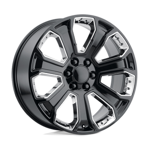 OE Creations PR113 20X9 24 6X139.7/6X5.5 Gloss Black With Chrome Accents