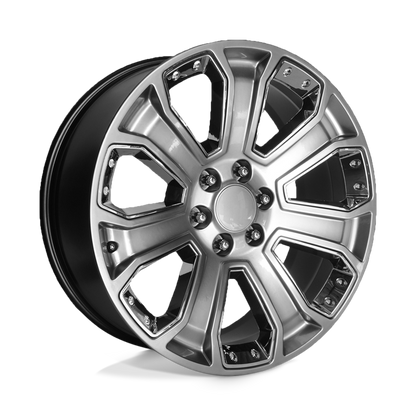 PERFORMANCE REPLICAS PR113 22X9 24 6X139.7/6X5.5 Hyper Silver Dark With Chrome Accents