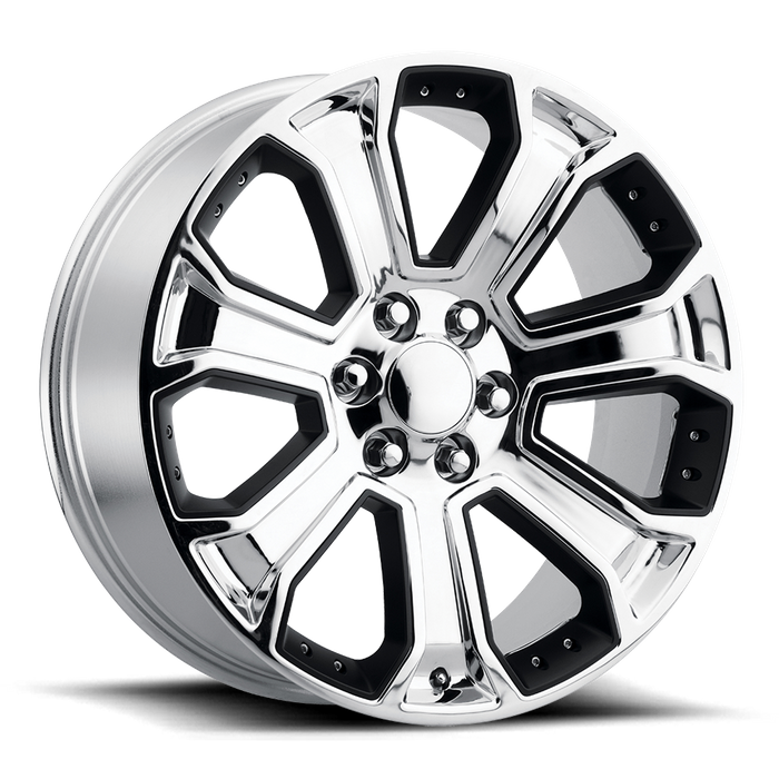 PERFORMANCE REPLICAS PR113 22X9 24 6X139.7/6X5.5 Chrome With Matte Black Accents