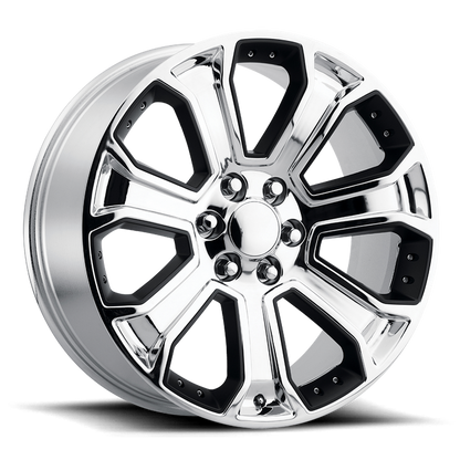 PERFORMANCE REPLICAS PR113 20X9 24 6X139.7/6X5.5 Chrome With Matte Black Accents