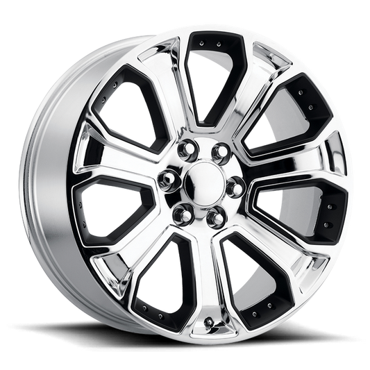 PERFORMANCE REPLICAS PR113 20X9 24 6X139.7/6X5.5 Chrome With Matte Black Accents