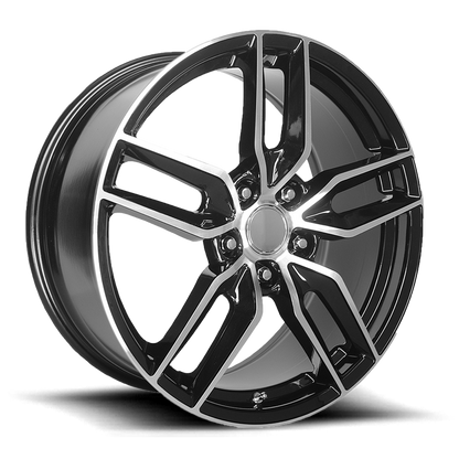 PERFORMANCE REPLICAS PR160 17X8.5 54 5X120.65/5X4.75 Gloss Black with Machined Spokes