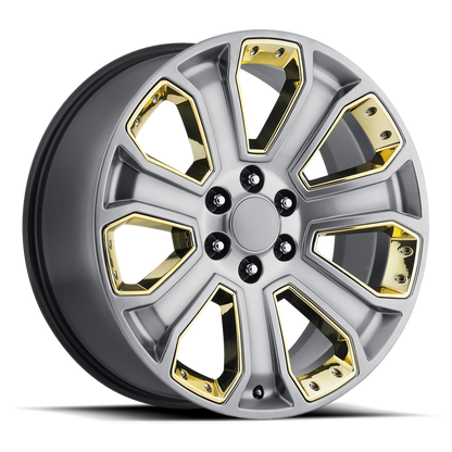 PERFORMANCE REPLICAS PR162 22X9 24 6X139.7/6X5.5 Silver with Chrome Accents