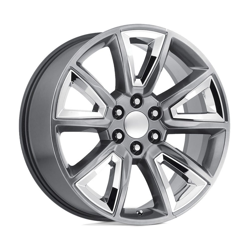 PERFORMANCE REPLICAS PR168 22X9 24 6X139.7/6X5.5 Hyper Silver with Chrome Accents
